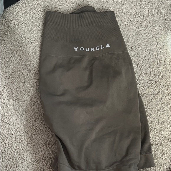 YoungLA Dark Olive Athletic Shorts - Picture 1 of 5